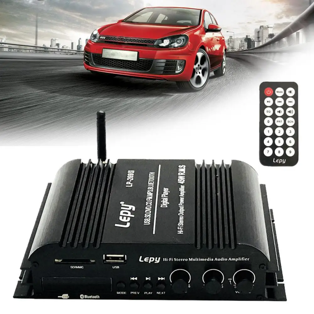 Стерео-Наушники Hi-Fi мультимедийная 4-канальный 180w Bluetooth Мощность усилитель аудио усилитель бустер/USB/SD/DVD проигрыватель компакт-дисков FM MP3 для передних и задних фонарей для дома