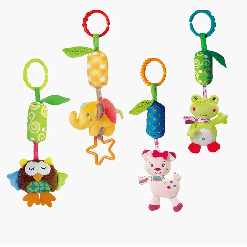 

2019 Newborn Bed Stroller Rattle Cute Cat Elephant Plush Campanula Baby Mobile Toy for Kids Ring Bell Crib Doll