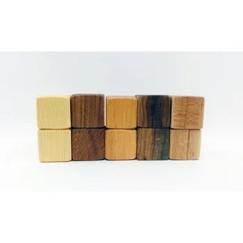 

Cubes from different breeds of wood