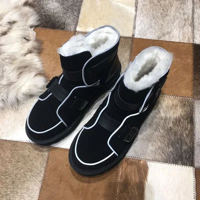 Botas Mujer scarpe donna chaussures femme; плюшевая женская обувь; женские ботинки с пряжкой; зимние ботинки из нубука; Zapatos De Mujer