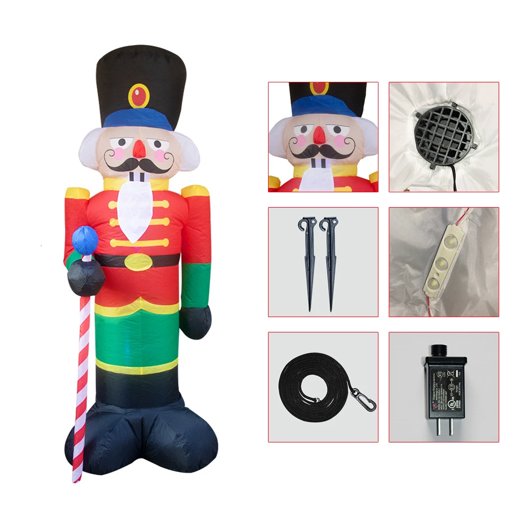  Christmas Inflatable Santa Claus Soldier Model LED Lamp Doll Garden Air Blown With Light Up Outdoor - 4000216789822