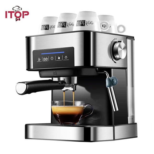 Máquina de café Espresso con molinillo de café, vaporizador de leche,  semiautomática, eléctrica, italiana, 20bar - AliExpress