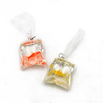 

6pcs 2Color Transparent Resin Goldfish Charms Small Fish In Water Bag Jewelry Pendant Fish Bag Earrings Pendant Handmade DIY Ma