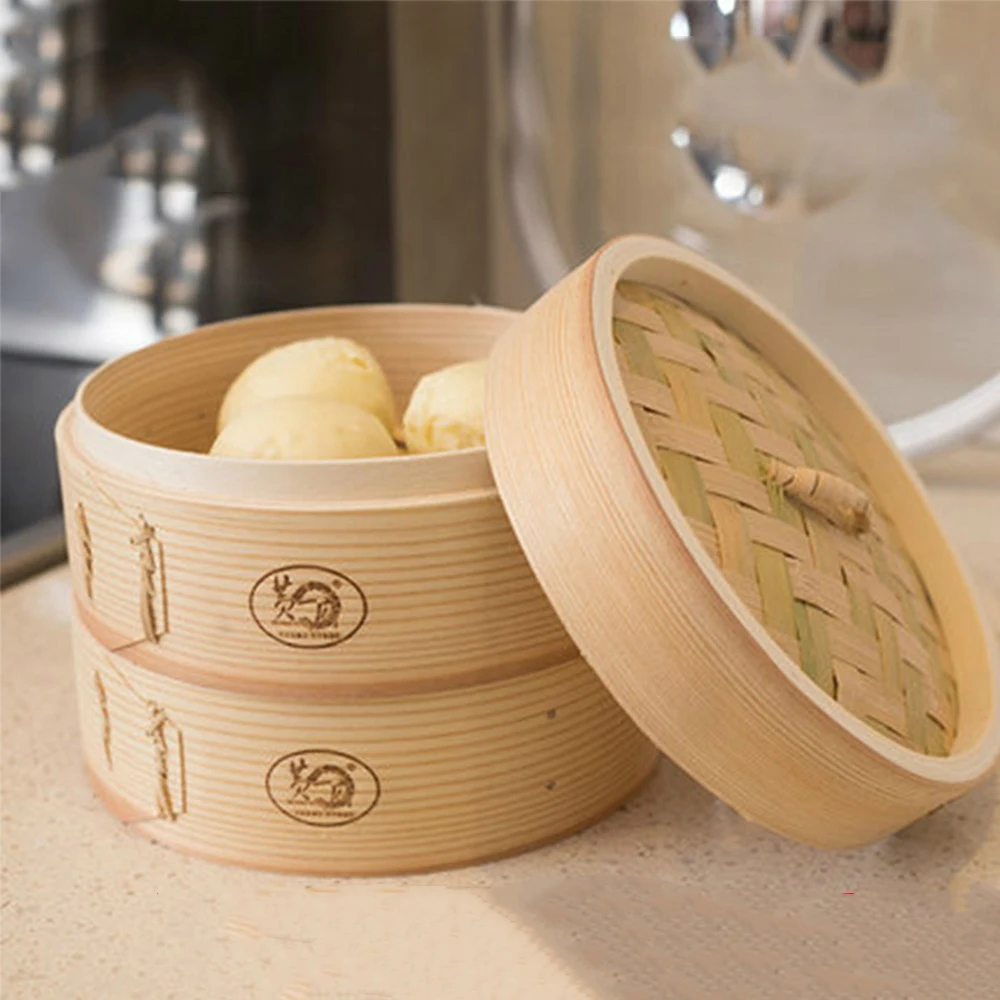 Bamboo Steamer Dim Sum Dishes Fish Instant Pot Steamer Basket Wooden