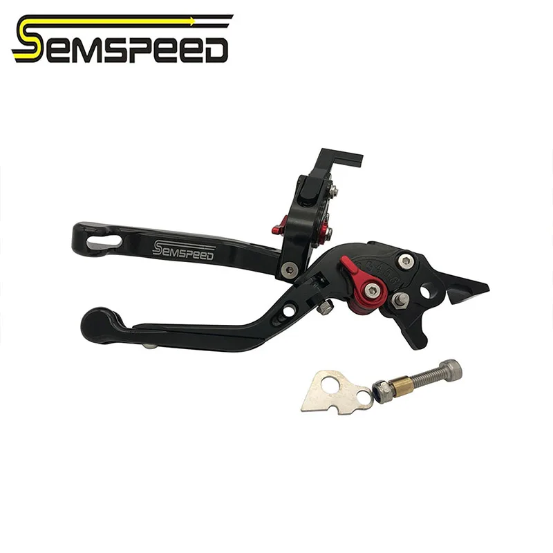 Semspeed Мотоцикл с ЧПУ алюминиевый тормозной рычаг сцепления для Yamaha NMAX 155 150 125- с логотипом - Цвет: Черный