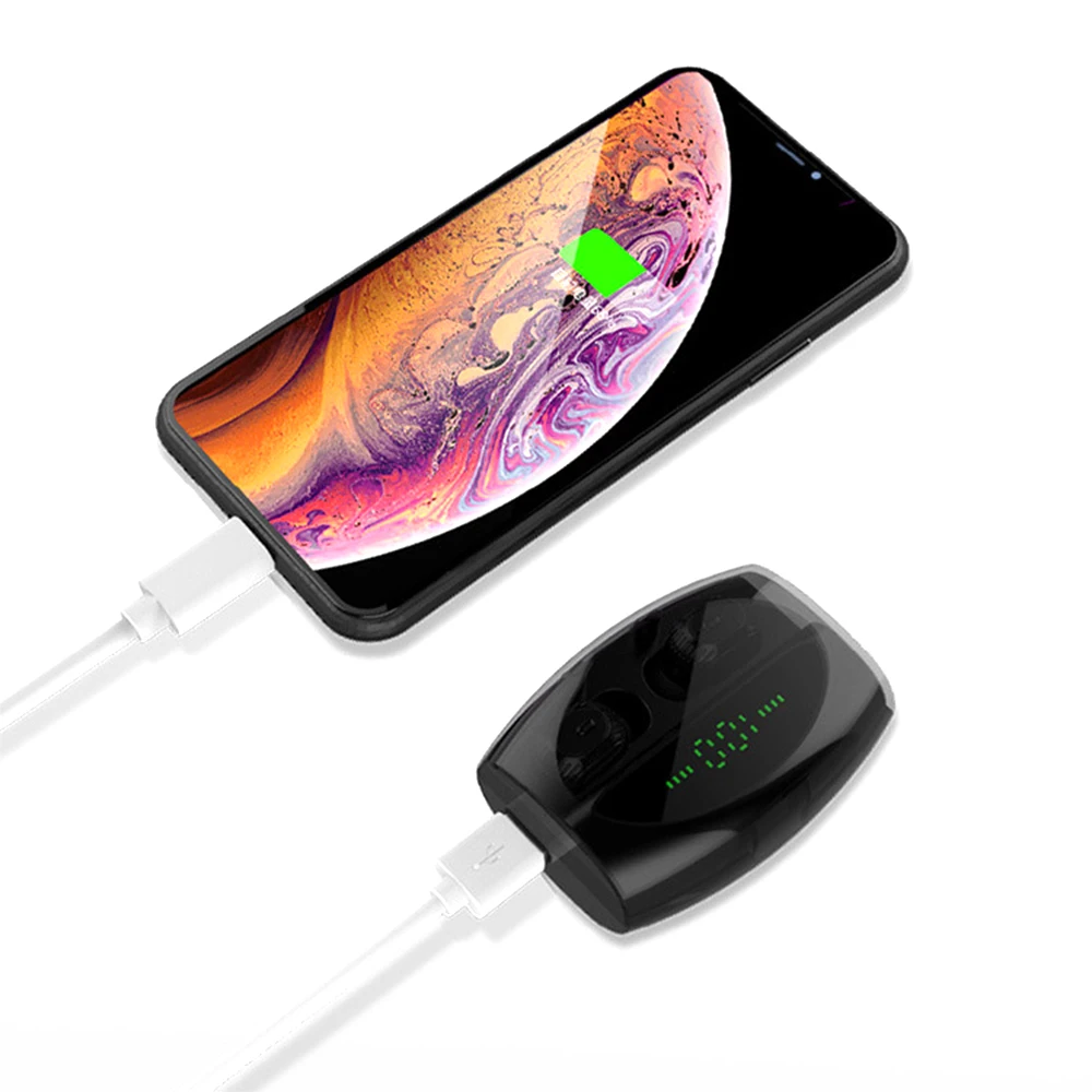 IPX5 Водонепроницаемый Bluetooth 5,0 наушники туры беспроводной CVC Noice отмена HD микрофон 3500 мАч светодиодный дисплей для мобильного телефона