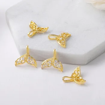 

4PCS 16x17MM Hole 2MM 24K Gold Color Brass with Zircon Dolphin Tai Pendants Charms High Quality Diy Jewelry Findings Accessories