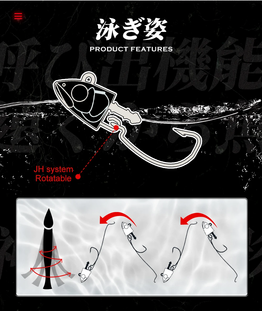 Hunthouse Black Minnow Fishing Lure Soft Bait Jig Head Seabass Fish Swimbait Spinning Baitcasting Wobber