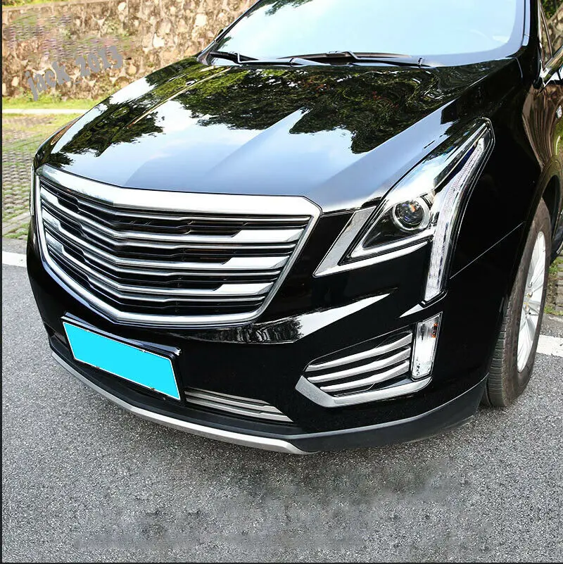 Модификация автомобиля, автомобильные аксессуары, 2 шт., нержавеющая передняя фара для бровей, Накладка для Cadillac XTS