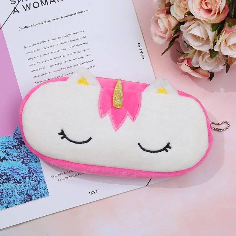 pink red unicorn Косметичка с единорогом для девочек и женщин, мультяшная Сумка-карандаш, косметичка для путешествий, косметичка на молнии с единорогом, милая сумочка-косметичка Kawaii - Цвет: pink red unicorn