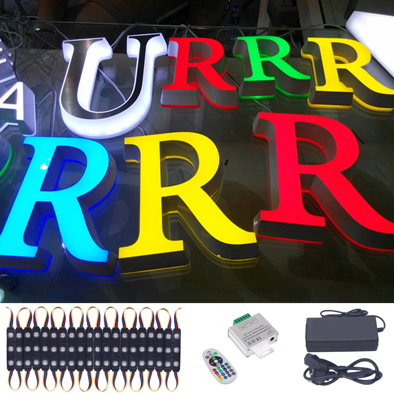

RGB 5050 LED Module DC12V 3LEDs Waterproof Outdoor Advertising Light Lamp Backlight for Billboard Advertisement Module Light