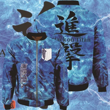 

Newest 3D Attack On Titan Jacket 3D Anime Zipper Pilot Jacket Coat Windproof Autumn and Winter Coat
