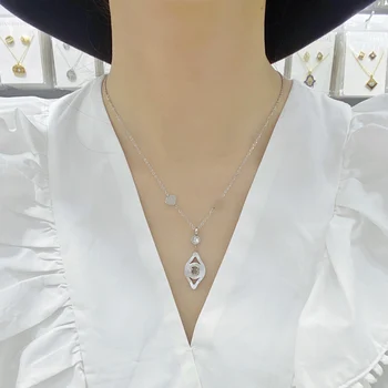 

Fashion Jewelry Bear Stainless Steel Factory Wholesale Hollow Simple Necklace Wholesale Aretes De Mujer Modernos