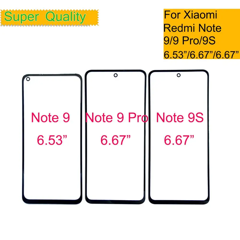 10 шт./лот для Xiaomi Redmi Note 9 Pro 9S сенсорный экран панель защитное внешнее Переднее