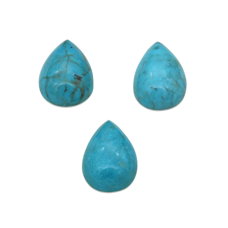 

5pcs Turquoise Cabochons Cab Teardrop Genuine Natural Stone 6x9/13x18/18x25mm For Making Jewelry Craft Earing Ring Pendant