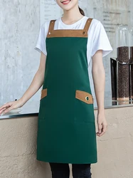Brand New Style Full Size Adult Bib Aprons With 2 Waist Pockets Plain Color Kitchen Chef Waiter