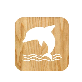 

Wooden Dolphin Lamp Kids Bedroom Decoration Warm Light LED USB Night Light for Children Gift