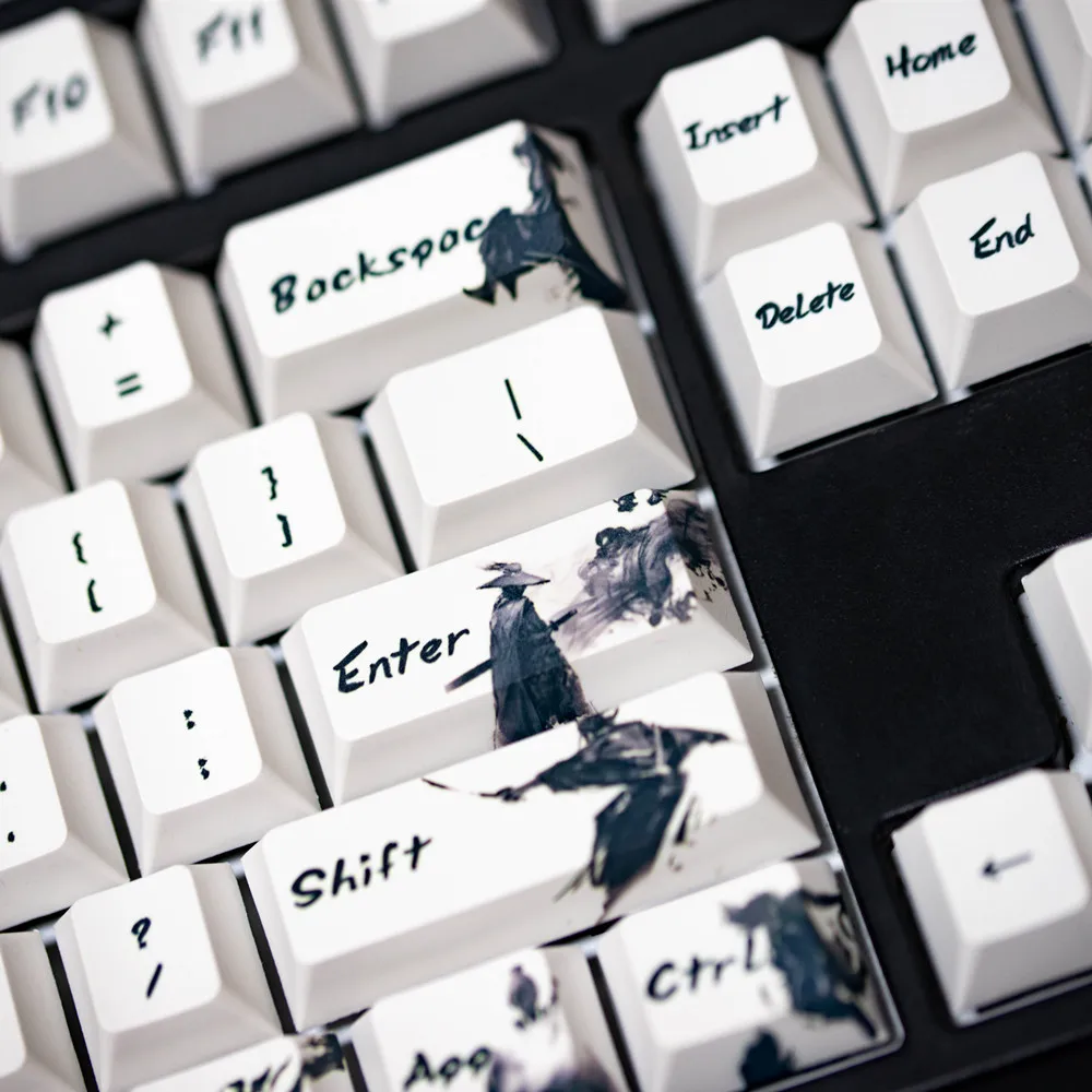 The Knight's Five-sided PBT Sublimation Keycap Ink Key Caps Personality Original Factory High Mechanical Keyboard 108 keys