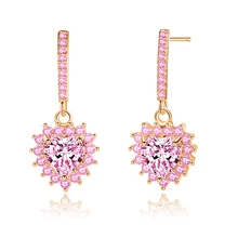 BeiverJewelry, женские серьги, новинка, модные ювелирные украшения, розовые и белые серьги, вечерние, свадебные ювелирные изделия, блестящие серебряные серьги