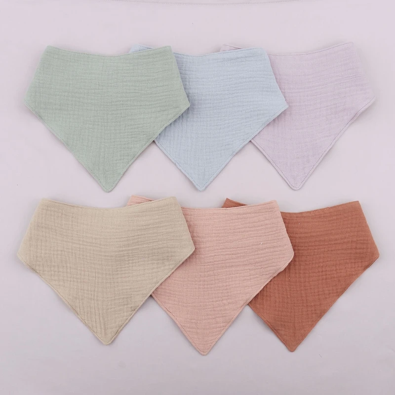 4Pcs Soft Cotton Triangle Scarf Solid Color Snap Button Bib Baby Feeding Drool Saliva Towel Bandana Burp Cloth teething toys for babies