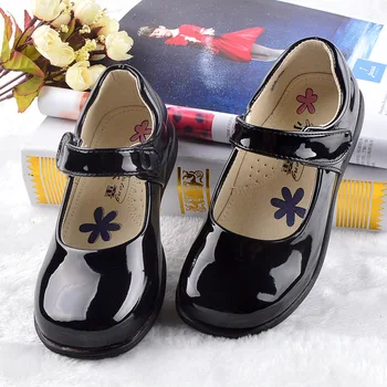 

Children Girls shoes pure black children's girl performance shoes primary school Students children's shoes 26-41 D55 GZX03