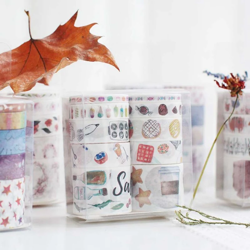 10 шт./компл. Kawaii набор для скрапбукинга лента Washi цветок Бумага изоляционная лента клейкая лента для поделок Стикеры канцелярских принадлежностей