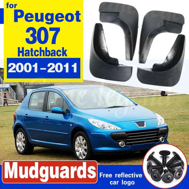 

Брызговики для Peugeot 307, 3dr и 5dr, 4 двери, седан, 2001-2011