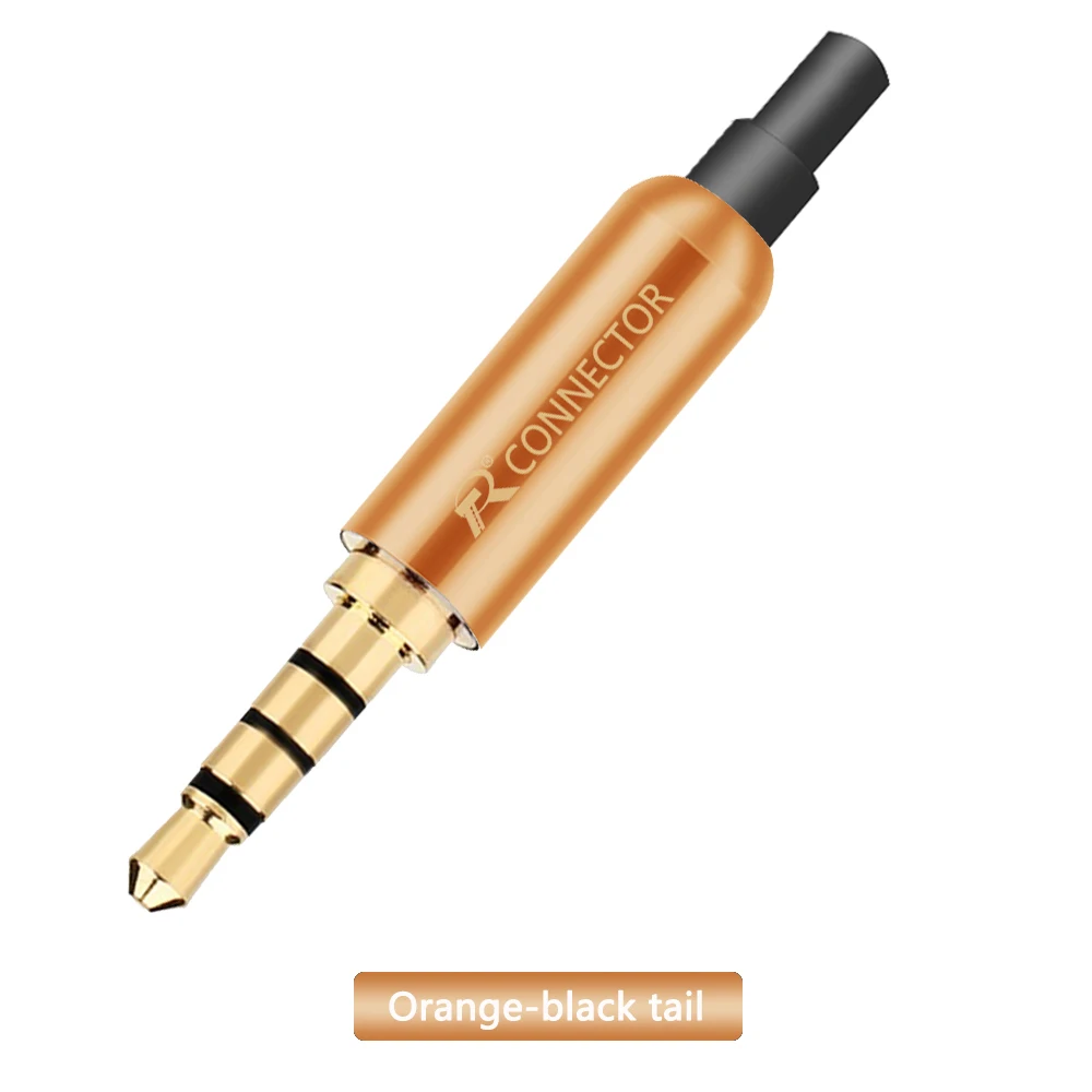Orange - Black Tail 3 шт. Jack 3,5 мм стерео 4-полюсный автоматический с разъемом «папа» с Головными Уборами+ штекерные зажимы набор «сделай сам» для гарнитура наушники или используется для ремонта наушники - Цвет: Orange - Black Tail