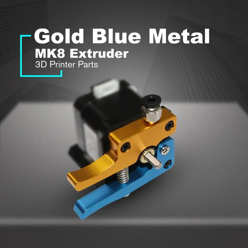 cheap Gold Blue Full Metal MK8 Extruder Block Bowden Extruder 1.75MM Filament Reprap Extrusion For CR 10 DIY 3D Printer Spare Parts