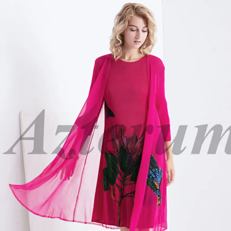 

Vintage Women Floral Printed Dress Mesh Stitching Pleats Short Dress Elegant Loose Women Half Sleeve Party Dress Femme