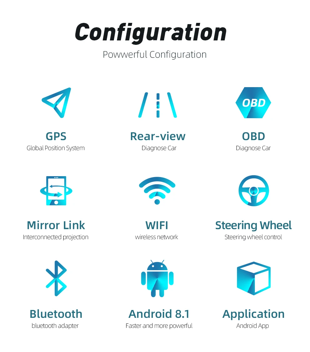 Excellent 10.2" Android 8.1 2 din Car Radio GPS Navigation Multimedia Player 2G(RAM)+16G(ROM) for Nissan Qashqai 2014 -2017 wifi Stereo 2