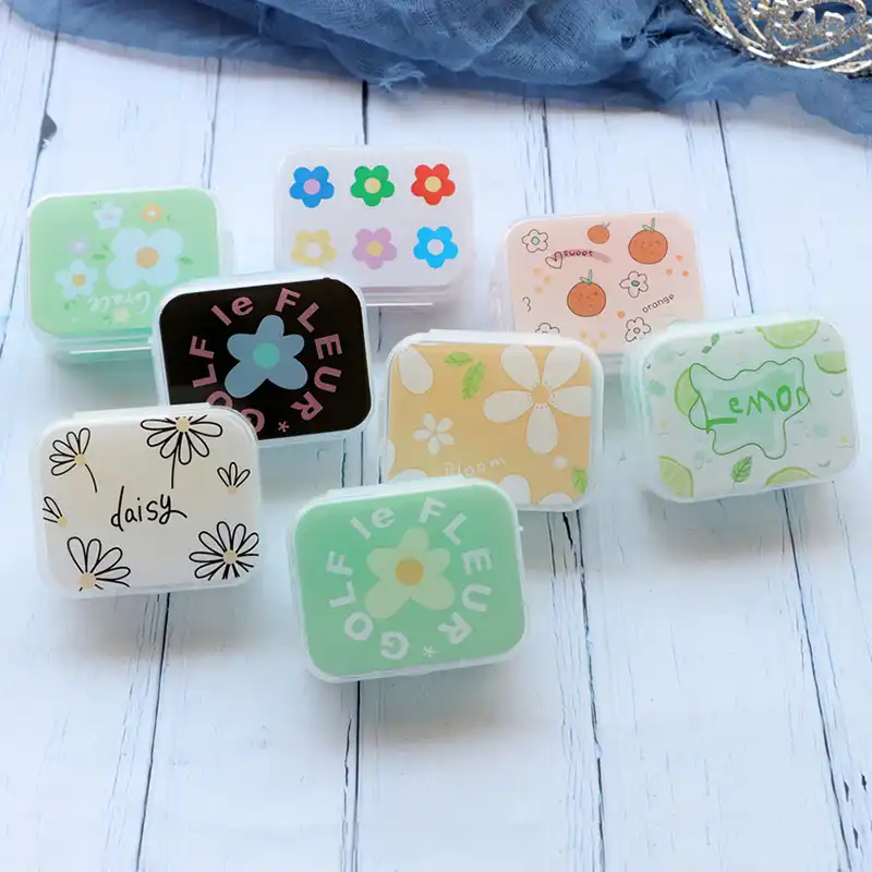 新ミニ花コンタクトレンズケースかわいい目コンタクトレンズピンセットキットコンテナボックスコンタクトレンズホルダー収納ボックスケース Eyewear Accessories Aliexpress