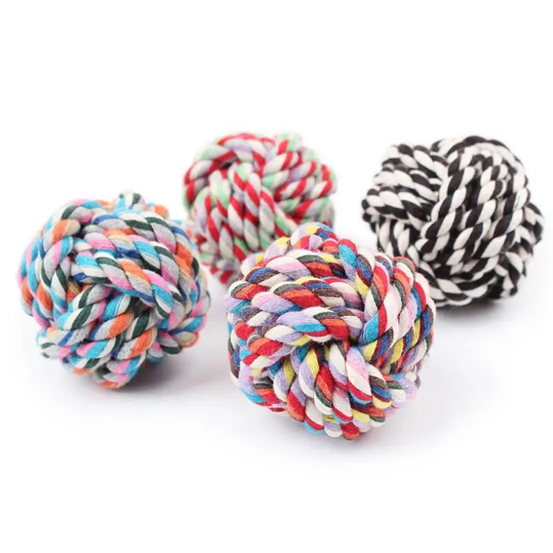Random Color Поводок для собаки, домашних животных Игрушка Щенок игрушки-Жвачки чистка зубов играть мяч укус сопротивление обучение Интерактивная кошка хлопковые игрушки - Цвет: Random Color