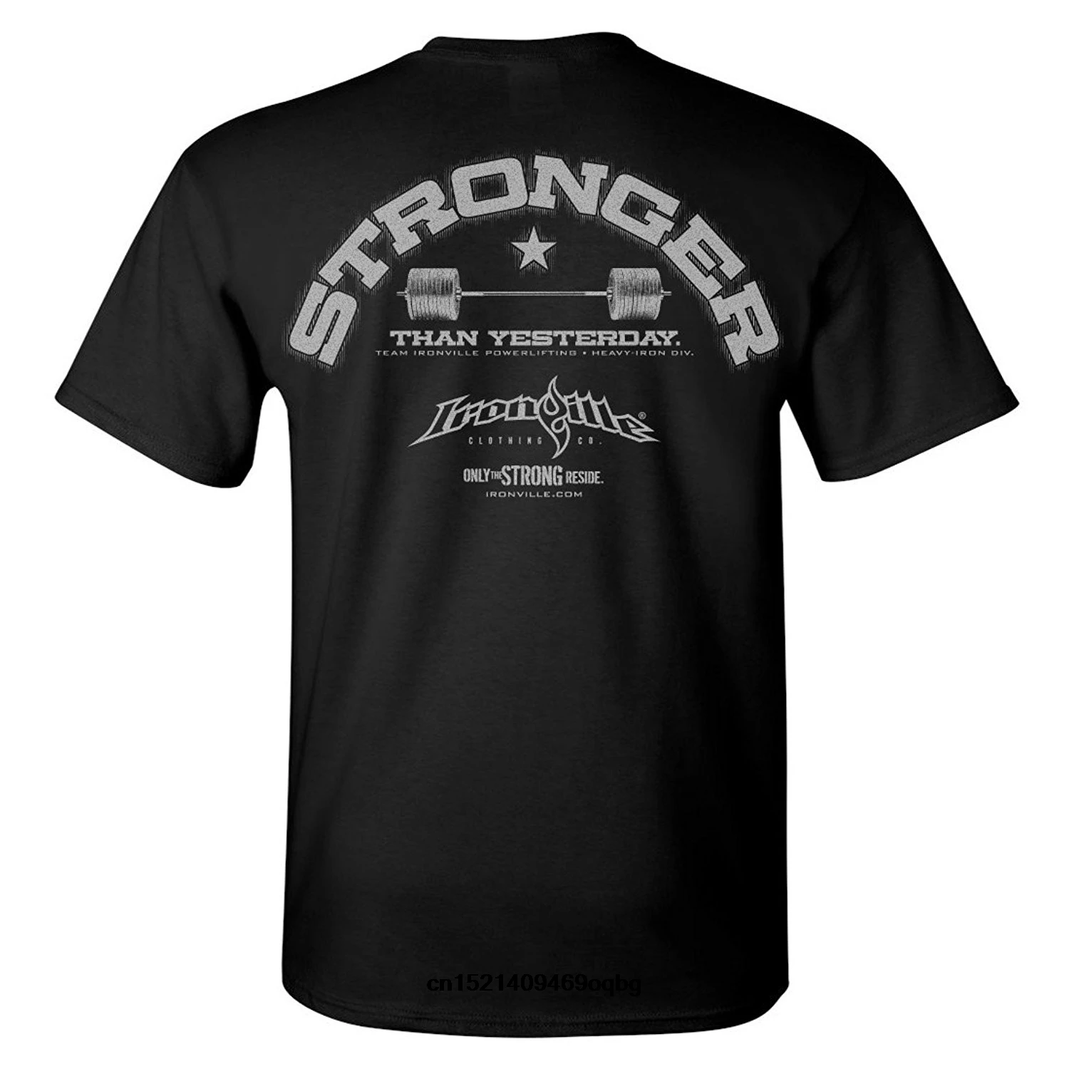 Pre хлопковая футболка для мужчин Ironville Stronger Than Yesterday Powerlifting T shirt|Футболки| |