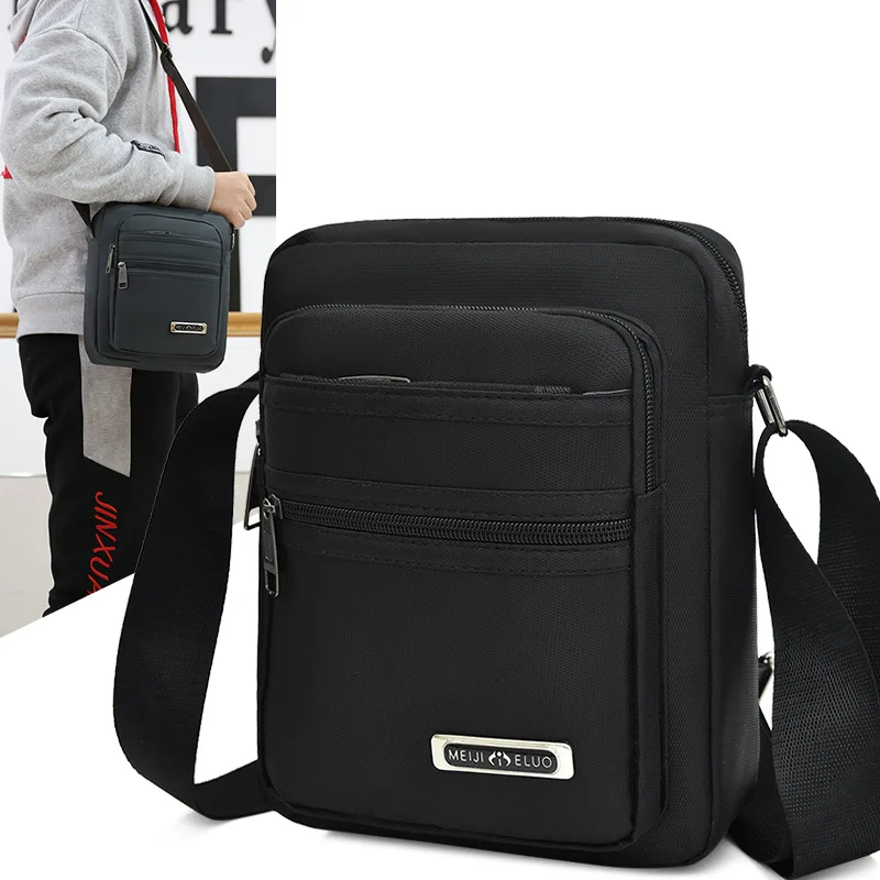

New Style Multilayer MEN'S Single-shoulder Bag Korean-style Fashion Waterproof Oxford Cloth Casual Verticle Business Shoulder Ba