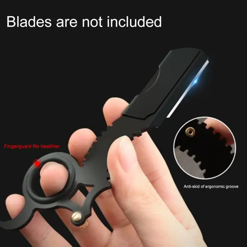 New Retro Folding Steel Razor Blade with Stand for Bladeless Razor for Men Male Shaving and Hair Removal Tool