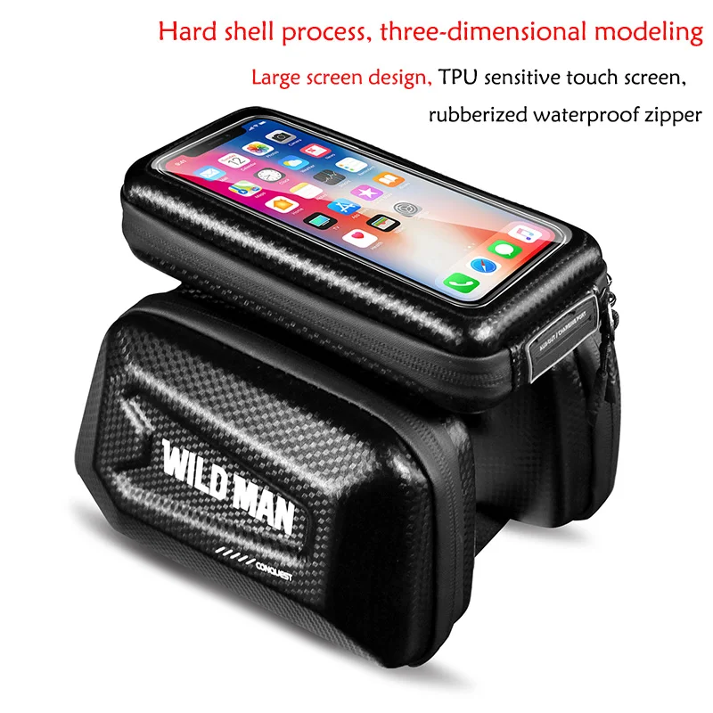 

Mountain Bike Mtb Front Bag Waterproof Rainproof 16*0.9*0.9cm phone touch screen package Bike Top Tube Bag Cycling Accessories