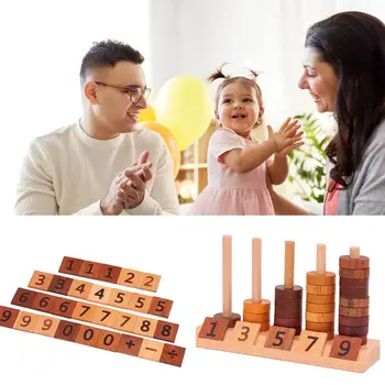 

For Montessori Teaching Aids Beaded Puzzle Wooden Toys Children's Digital Beaded Montessori Math Teaching Aids Brain Game