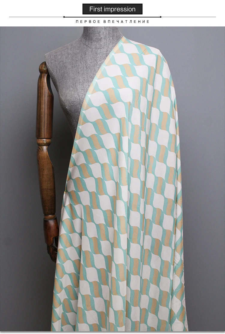 Перламутровый шелк 10momme шелк шифон с геометрическим принтом шелк тутового шелкопряда ткани летнее платье рубашка ткань за метр