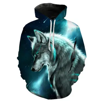 

Harajuku Animal Wolf 3D Hooded sweatshirt Spring Autumn Fashion Hoodie Sports Hoody Pullovers Men Women Children Cool Streetwear