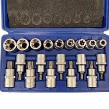19 шт. 1/" Набор торцевых головок хром-ванадиевая сталь пресс партия рукав ЗВЕЗДА E гнездо Torx биты держатель T20-T70 гнездо с чехол для хранения