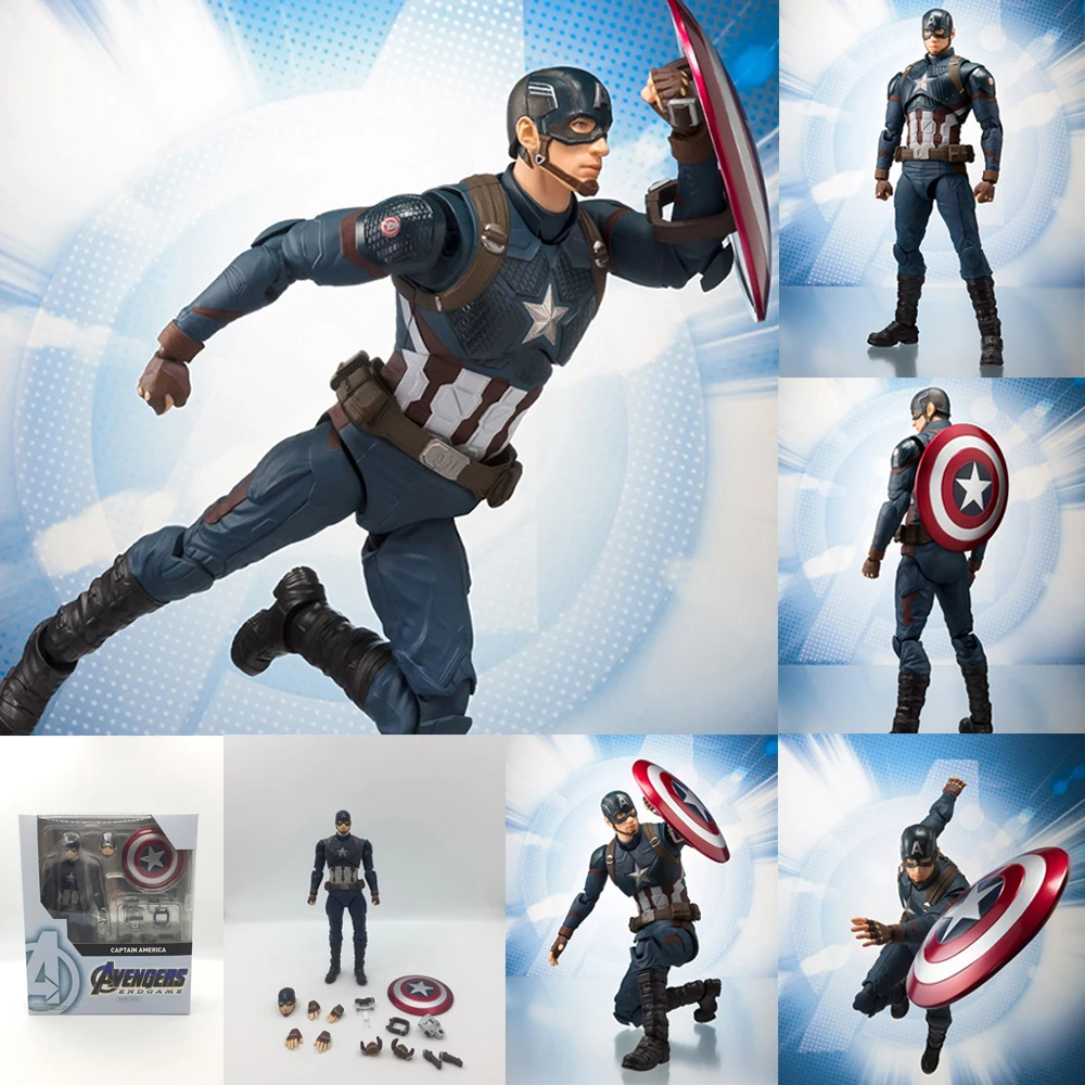 

15cm SHF Marvel Avengers 4 Endgame American Captain America Action Figure Collectable Toy Doll For Gift
