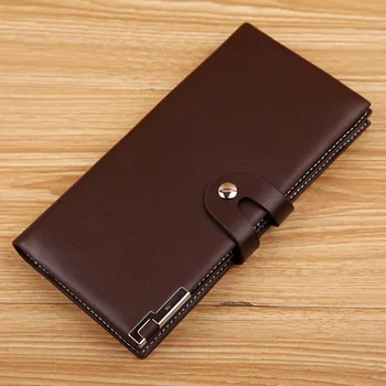 

Best Sale Fashion Design Gold Brand Leather Wallet Purse Business Style Brand Long Wallet Zipper Wallet Clutch Phone Bag