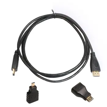 

Portable 3 In 1 Multifunctional HDMI to HDMI Male to Male Cable Cord Wire Line Micro HDMI Adapter