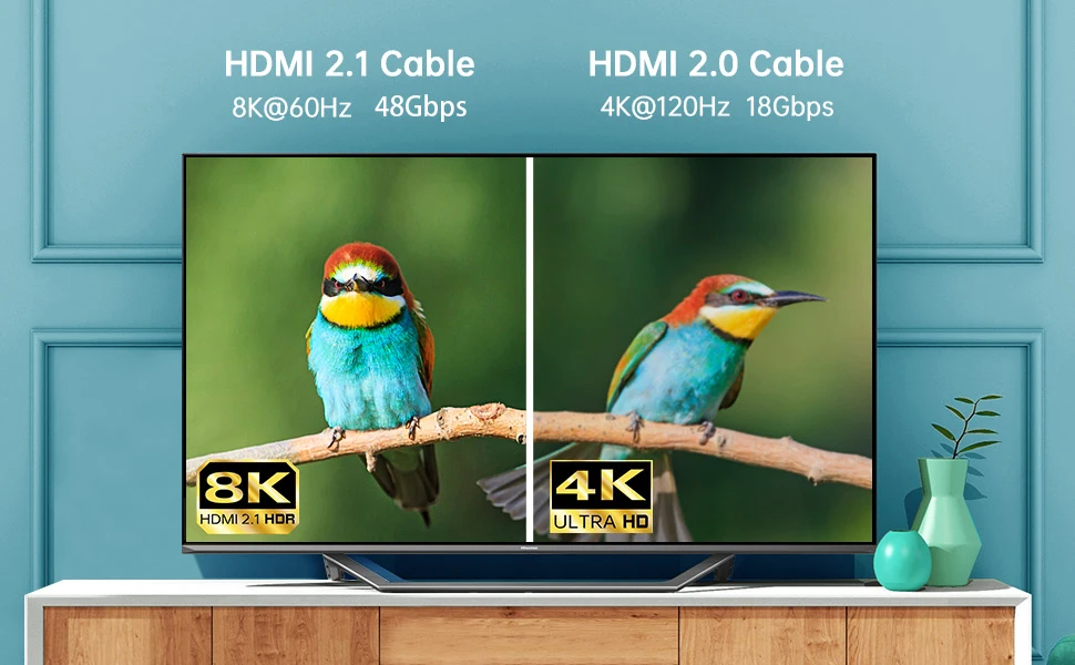 High Speed 8K HDMI 2.1-compatible Cable 48Gbps 8K@60Hz 4K@144Hz DSC HD ...