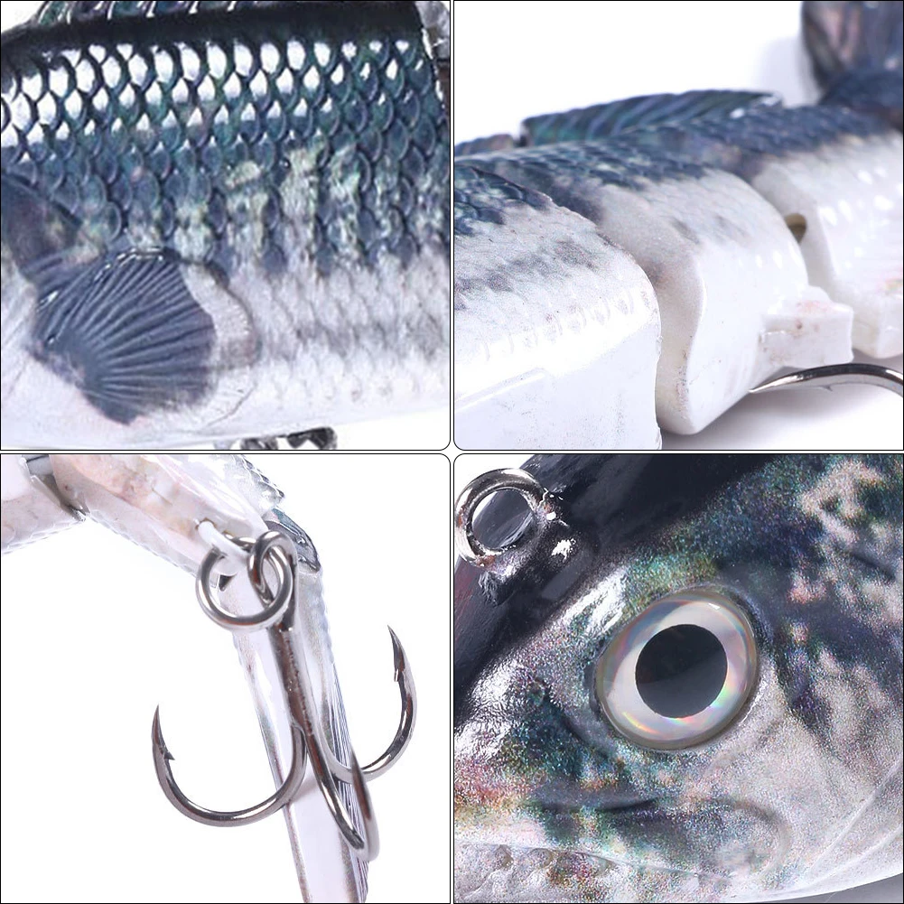 Segmentos de Natação Wobblers para 4 Robótico Elétrico Natação Pesca Iscas Usb Recarregável Piscando Led Luz Isca 5 Robótico elétrico natação pesca iscas pesca usb