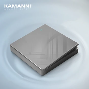 

KAMANNI Grey Light Switch with USB 1/2/3/4 Gang 1/2 Way Wall Switches EU Standard Power Push Button Glass Panel Switches 10A 220