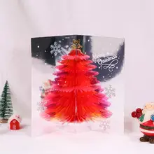 

Novel Christmas Card Portable Decorative Delicate 3D Tree Christmas Card Greeting Card Christmas Card 1 Set
