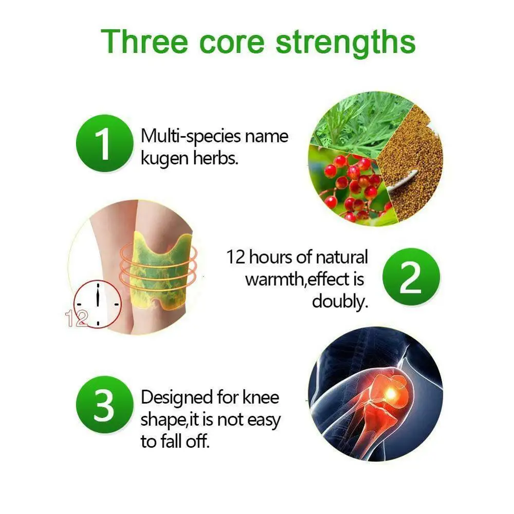 12pcs/bag New Knee Plaster Sticker Wormwood Extract Knee Joint Ache Pain Relieving Paster Knee Rheumatoid Arthritis Body Patch