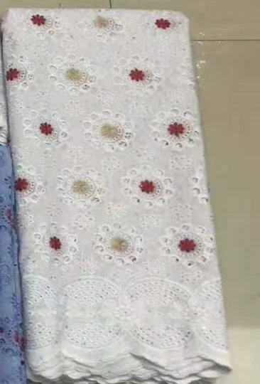 white red Новое поступление африканская кружевная ткань Белая французская нигерийская копия хлопчатобумажная кружевная ткань с бисером для свадебных платьев - Цвет: white red